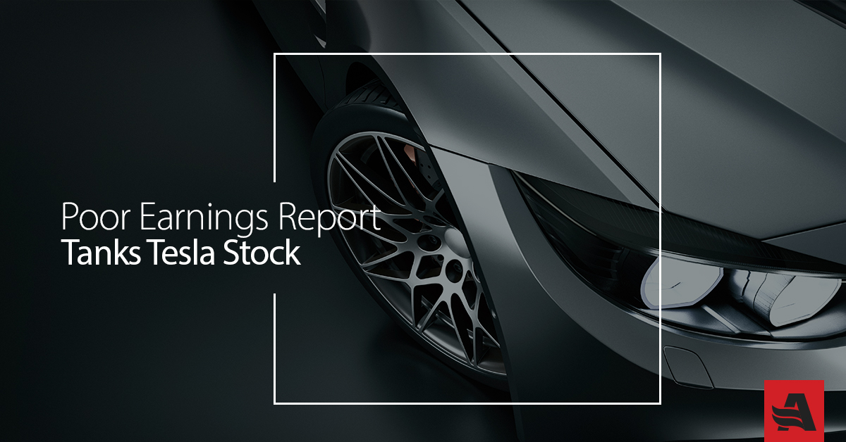 Poor Earnings Report Tanks Tesla Stock